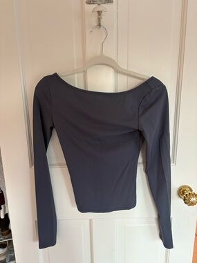 Garage Slate Gray Long-Sleeve Boatneck Top